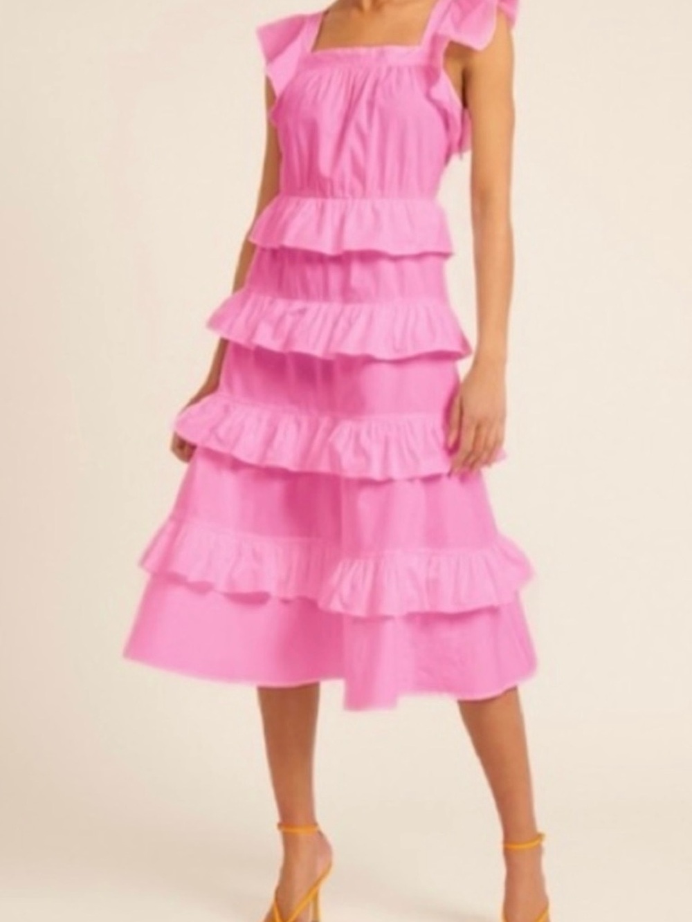 Rachel Parcell Tiered Ruffle Midi Dress in Orchid